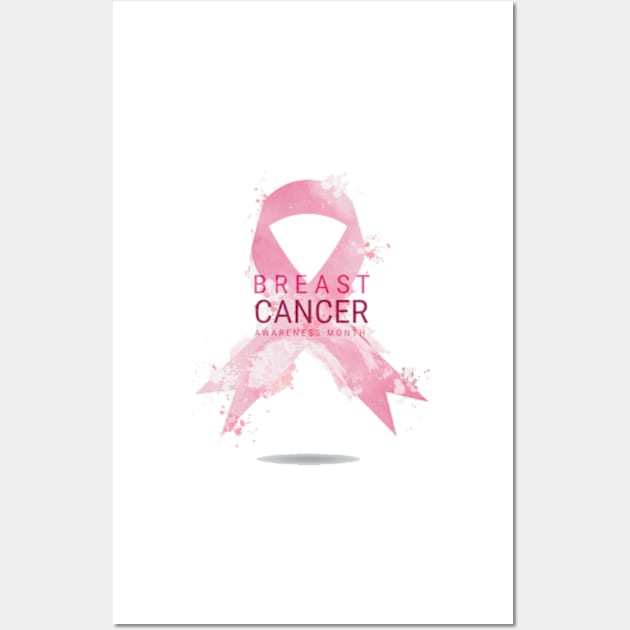 In October We Wear Pink Breast Cancer Awareness Survivor Wall Art by Goods-by-Jojo